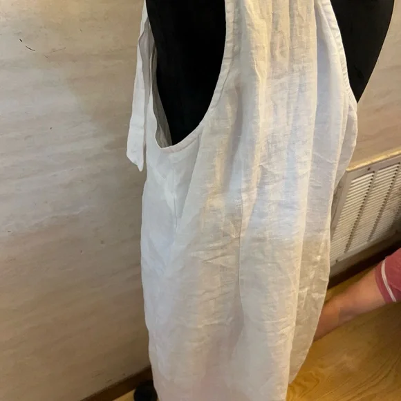 NWT- J.Crew One-Shoulder White Linen Tie-Shoulder Shift Dress - Picture 5 of 10